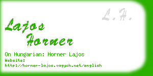 lajos horner business card